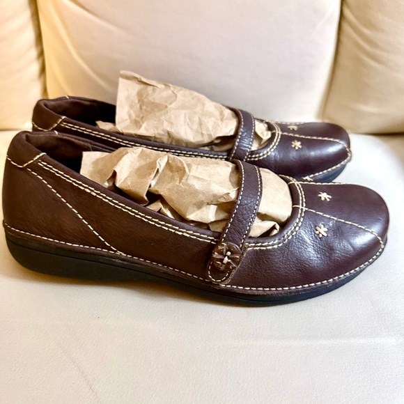 THOM McAN SHOES BEOWN LEATHER MARY JANES MOCCASINS LOAFERS SIZE 8 - Picture 4 of 5